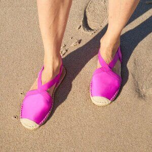 Sea Star Beachwear Womens Hot Pink Seafarer Slingback Water Shoe NEW NIB $125